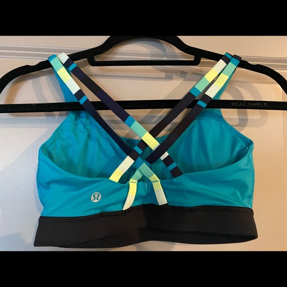 Lululemon Energy Bra. Black/teal - size 6 - Picture 3 of 3